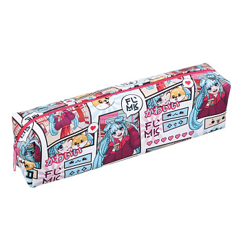 Пенал-косметичка ClipStudio.  Манга (238-018) 20,5*6*4см искуств. кожа