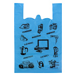 Пакет-майка ПНД 41+18*66 см, 20 мкм, синие, ''Техника''