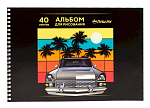 Альбом д/рис. 40л ПандаРог. Ретро, 15-5811, спираль, обложка мел. картон