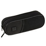 Пенал мягкий 2 отд., Berlingo Black, PM09069 внутренний органайзер, полиэстер 220*80*50мм