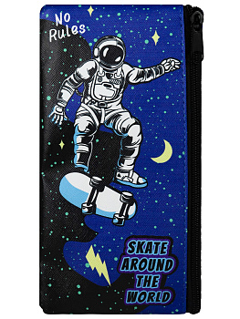 Пенал-косметичка Космический скейтинг 2отд, 105*205мм ПН-4437