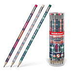 Карандаш черногр. ErichKrause Tartan, 56010 трехгранный, с ластиком, HB