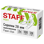 Скрепки 28мм 100шт оцинкованные Staff 270451 Китай