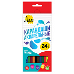 Карандаши акварельные 24цв Лео.Учись LNSWP-24
