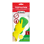 Перчатки хоз. латексные без х/б напыления, L, желтые