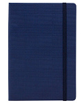 Ежедневник Qredo Texture на резинке А6+, 15-6919, темно-синий, недатир., 128л, кожзам