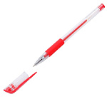 Ручка гелевая красная 0,5мм Workmate (14-9967) резиновый держатель
