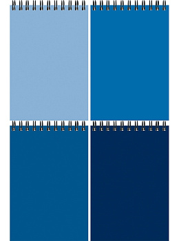 Блокнот А6 40л Фактурный синий, Б40-9344 клетка, спираль