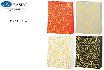 Подарочный пакет Тиснение золотое, MC-6217, 26*32*10см