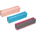 Пенал deVENTE. Glitter 21x6x4см, 7025228, прямоугольный, голографическая искусственная кожа и кожа с блестками, на молнии, ассорти 3 дизайна