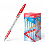 Ручка шариковая красная ErichKrause R-301 43188, Stick&Grip Classic, 1мм прозрачный корпус, грип Ручка шариковая красная ErichKrause R-301 43188, Stick&Grip Classic, 1мм прозрачный корпус, грип