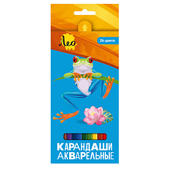Карандаши акварельные 24цв Лео.Ярко LBSWP-24