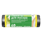 Мешок д/мусора 60л 20шт рулон ПНД 60*70см 6мкм