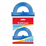 Транспортир пластиковый ErichKrause, 180°/10см, синий, 57909, во флоупаке Транспортир пластиковый ErichKrause, 180°/10см, синий, 57909, во флоупаке