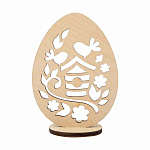 Деревянная заготовка Яйцо на подставке 11см ВД-1073, фанера