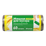 Мешок д/мусора 60л 30шт рулон ПНД 60*70см 6мкм