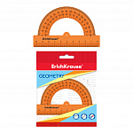 Транспортир пластиковый ErichKrause Neon Solid, 180°/10см, оранжевый, 57904, во флоупаке Транспортир пластиковый ErichKrause Neon Solid, 180°/10см, оранжевый, 57904, во флоупаке