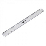 Линейка 30 см, EEN204469002, пластик., 2 шкалы см/дюйм, прозрачная, пакет ПВХ