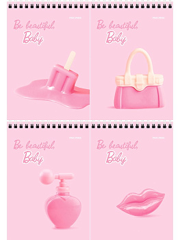 Блокнот А6 40л BE BEAUTIFUL, Б40-3666клетка, спираль