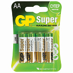 Батарейки AA 4шт GP Super Alkaline (пальчиковые) SB4 блистер