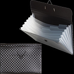 Папка с резинкой 7 отд. deVENTE. TOTAL BLACK A4, 3078322, фактура ''шахматная доска''