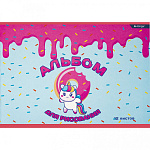 Альбом д/рисования 12л Alingar. Единорожка и пончик, AL10472 скрепка