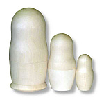 Деревянная заготовка из липы Матрешка 3х местная ДЗл-МШ3м120