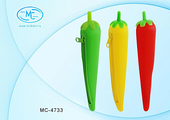 Пенал-косметичка BASIR Перец, силиконовый 19*5,5см MC-4733