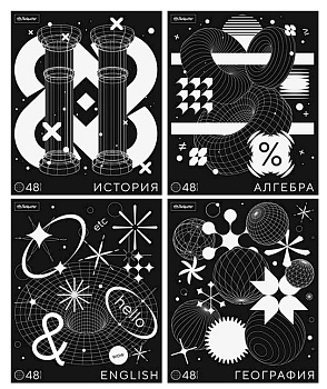 Комплект Тетрадь предм.12шт -ПандаРог. Фигуры разума- 48л, 15-7244