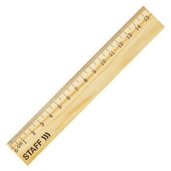 Линейка деревянная 15см Staff 210797
