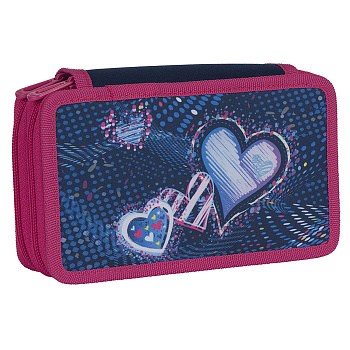 Пенал 2секции Tiger пустой Космические сердца, TGCO18-B03E ткань