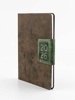 Еженедельник 2026г А5 Сицилия 310172/15, коричневый с клапаном, 64л