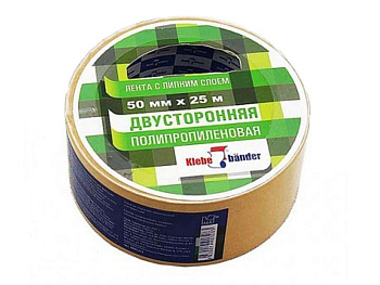 Скотч двухсторонний 50мм*25м полипропилен Klebebander без и/у
