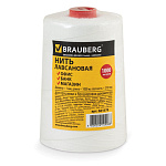 Нить лавсановая д/прошивки документов, Brauberg, 601578 белая, диаметр 1 мм, длина 1000 м, ЛШ 210