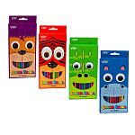 Карандаши 12цв Yalong Веселые зверята, V530080-12, пластиковые, 6-гранные