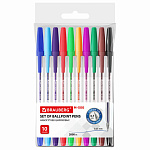 Набор шариковых ручек 10цв Brauberg 0,7мм 143455