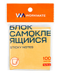 Блок самоклеящийся 76*76мм 100л неон оранжевый Workmate 14-8342
