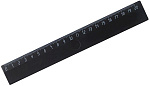 Линейка пластиковая 20см черная Workmate 15-0745
