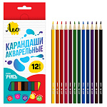Карандаши акварельные 12цв Лео.Учись LNSWP-12