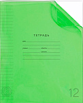 Тетрадь  12л линия ПандаРог, зеленая обложка пластик, 15-9461
