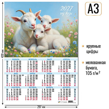 Календарь настенный 2027г А3 Символ года 10118