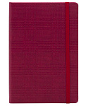 Ежедневник Qredo Texture А6+, 15-6918, брусничный, недатир., 128л, на резинке, кожзам