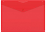Конверт на кнопке А4 150мкм красный прозр.-816647 Бюрократ