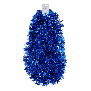 Мишура 200х10см, ПЭТ, Синяя, 26-330