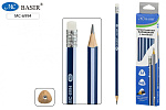 Карандаш черногр. HB BASIR OFFICE, MC-6994, с ластиком, 3-гранный
