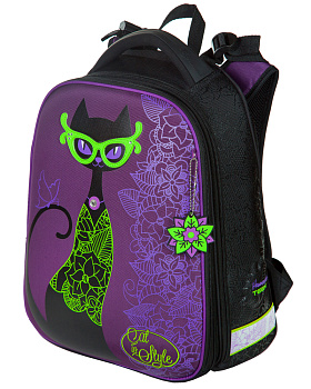 Ранец Hummingbird 81T Кошка в очках 39*28*21см