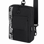 Сумка на плечо HEIKKI TORRENT 272638, с карманом, Chess emoji, черная, 25х18х3 см