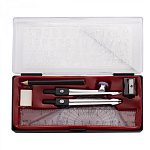 Набор чертежный 11 предметов Alingar. AL711 (циркуль, кронциркуль, карандаш, набор линеек 4 шт, трафарет 2 шт, ластик, точилка)