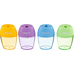 Точилка Attache Bright Colours 1 отв., цветной контейнер, ассорти